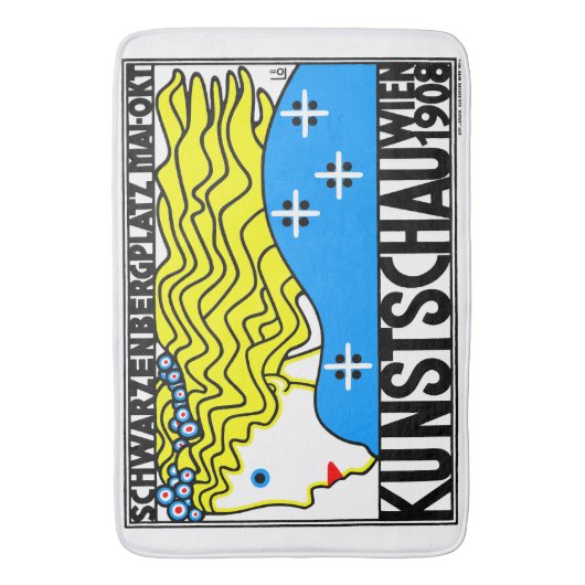 1908 Wenen Art Nouveau Art Show Fair Maiden Badmat (Voorkant Verticaal)