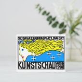 1908 Wenen Art Nouveau Art Show Fair Maiden Briefkaart (Staand voorkant)