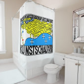 1908 Wenen Art Nouveau Art Show Fair Maiden Douchegordijn (In situ)