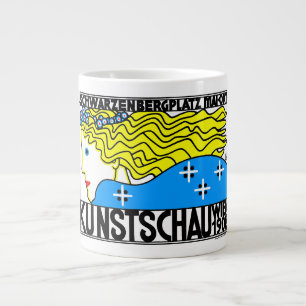 1908 Wenen Art Nouveau Art Show Fair Maiden Grote Koffiekop