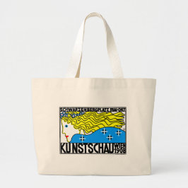 1908 Wenen Art Nouveau Art Show Fair Maiden Grote Tote Bag