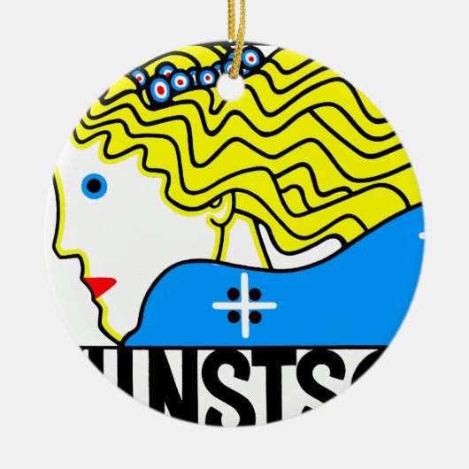 1908 Wenen Art Nouveau Art Show Fair Maiden Keramisch Ornament (Voorkant)