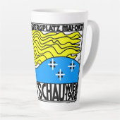 1908 Wenen Art Nouveau Art Show Fair Maiden Latte Mok (Rechterhoek)