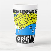 1908 Wenen Art Nouveau Art Show Fair Maiden Latte Mok (Voorkant)