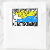 1908 Wenen Art Nouveau Art Show Fair Maiden Rechthoekige Sticker (Tas)