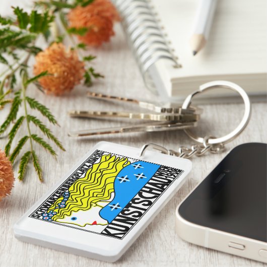 1908 Wenen Art Nouveau Art Show Fair Maiden Sleutelhanger (Voorkant Rechts)