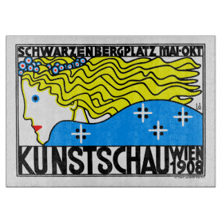 1908 Wenen Art Nouveau Art Show Fair Maiden Snijplank