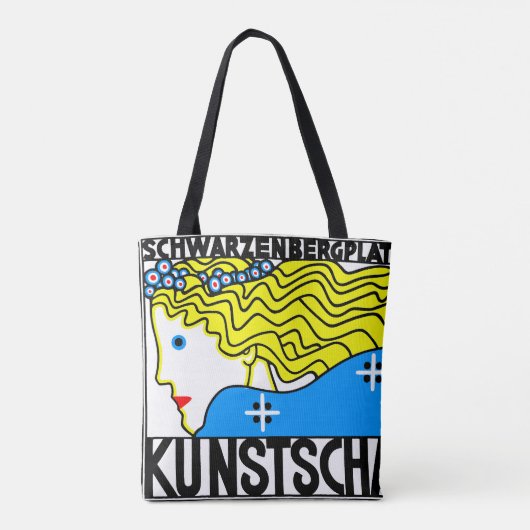 1908 Wenen Art Nouveau Art Show Fair Maiden Tote Bag (Achterkant)