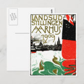 1909 Aarhus Denmark Exposition Poster Briefkaart (Voorkant / Achterkant)