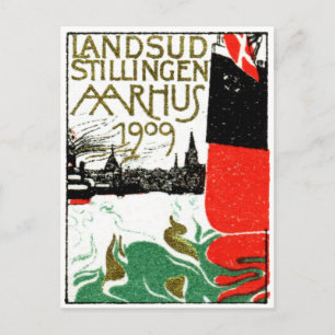 1909 Aarhus Denmark Exposition Poster Briefkaart