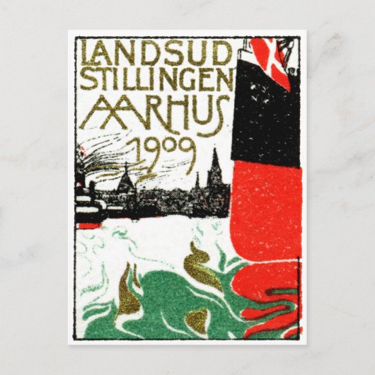 1909 Aarhus Denmark Exposition Poster Briefkaart (Voorkant)