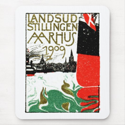 1909 Aarhus Denmark Exposition Poster Muismat (Voorkant)