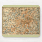 1909 Adirondacks Map van Baedeker's Travel Guide Muismat (Voorkant)