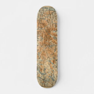 1909 Adirondacks Map van Baedeker's Travel Guide Skateboard