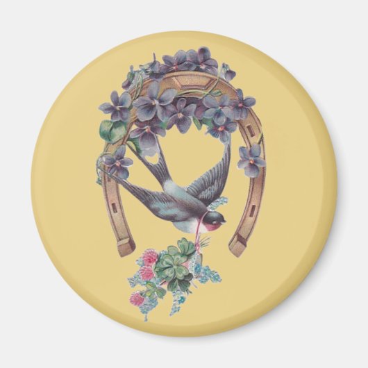 ~1909 BIRTHDAY KAART ~ Geel Hoefijzer Golden ~ Magneet (Voorkant)