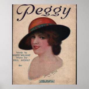 1909 Bladmuziek Hoesje "PEGGY" Poster