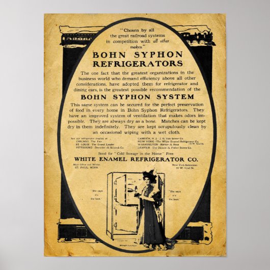 1909 Bohn Siphon koelkast Poster (Voorkant)