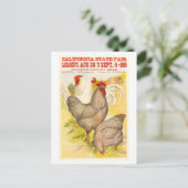 1909 California State Fair Poultry Poster Briefkaart (Staand voorkant)