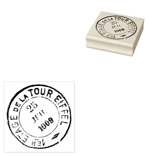 1909 Eiffel Tower Postmark Rubber Art Stamp Rubberstempel (Gestempeld)