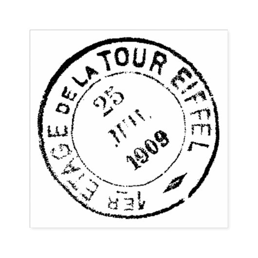 1909 Eiffel Tower Postmark Rubber Art Stamp Rubberstempel (Afrduk)