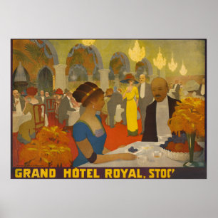 1909 Grand Hotel Royal Stockholm Oude Poster