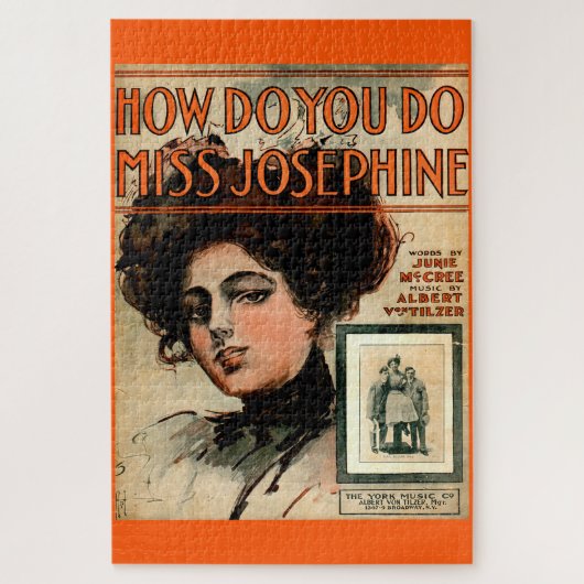 1909 Hoe doe je Miss Josephine vel muziek Legpuzzel (Verticaal)