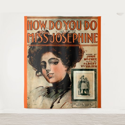 1909 Hoe doe je Miss Josephine vel muziek Wandkleed (Voorkant)