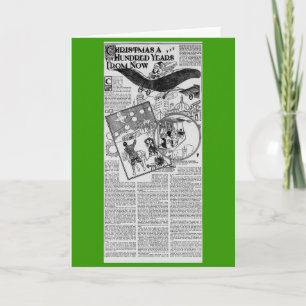 1909 Kerstmis van het de krantenartikel van Harlem Feestdagen Kaart