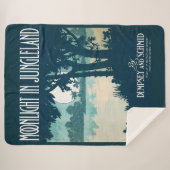 1909 Moonlight in Jungleland-vel muziekprint Sherpa Deken (Voorkant (horizontaal))