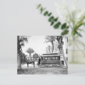 1909 Palm Beach Florida Trolley Briefkaart (Staand voorkant)