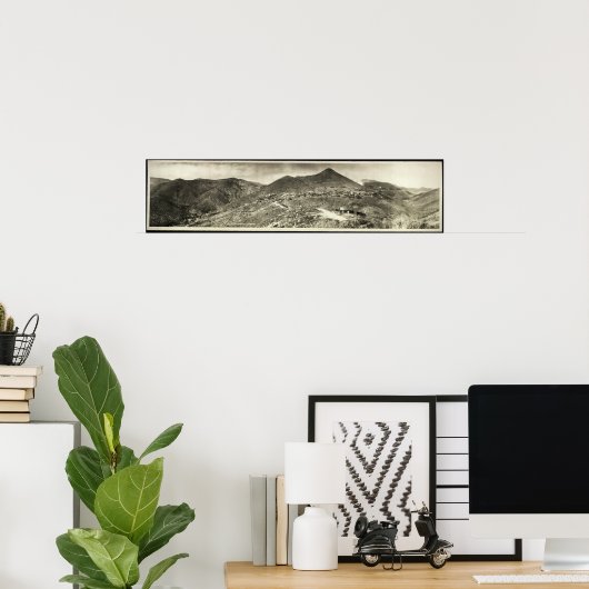 1909 Panoramisch Uitzicht, Jerome, AZ Yard Long Ph Poster (Thuiskantoor)