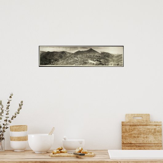 1909 Panoramisch Uitzicht, Jerome, AZ Yard Long Ph Poster (Keuken)
