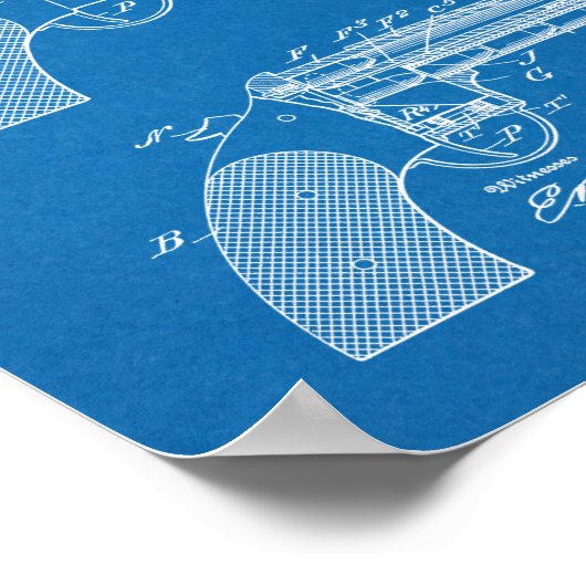 1909 Pistool automatische tekenafdrukken voor pate Poster (Hoek)