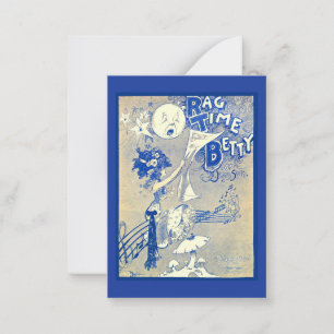 1909 Ragtime Betty bladmuziek kunst Notitiekaartje