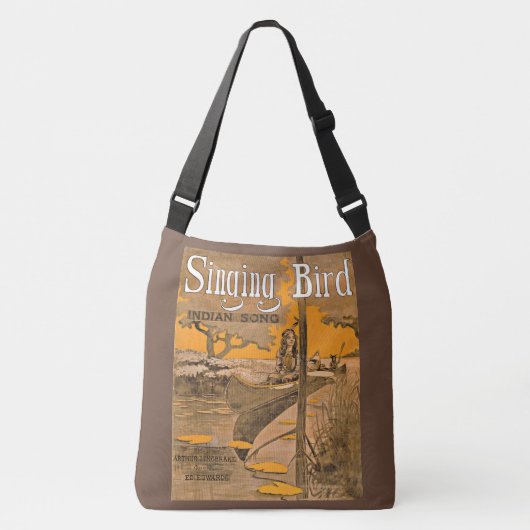1909 Singing Bird sheet muziekprint Crossbody Tas (Voorkant)