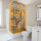 1909 Singing Bird sheet muziekprint Douchegordijn (In situ)