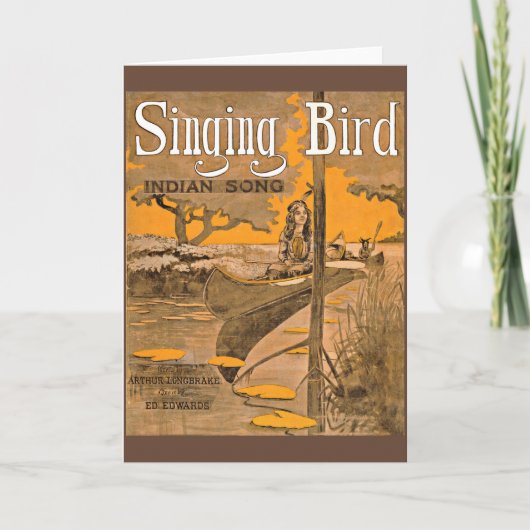 1909 Singing Bird sheet muziekprint Kaart (Voorkant)