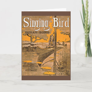 1909 Singing Bird sheet muziekprint Kaart