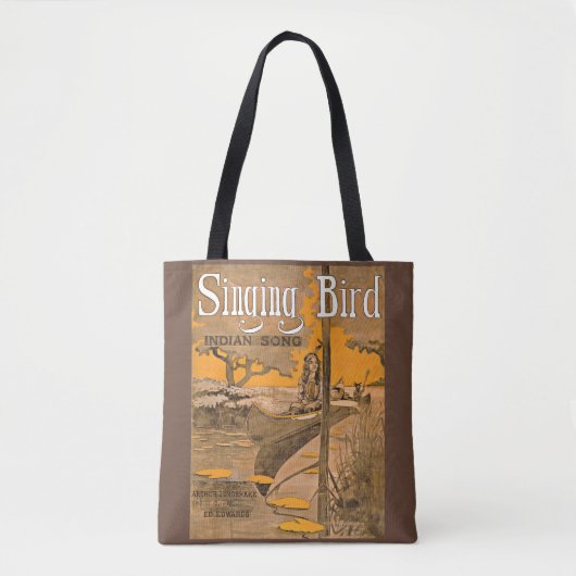 1909 Singing Bird sheet muziekprint Tote Bag (Voorkant)