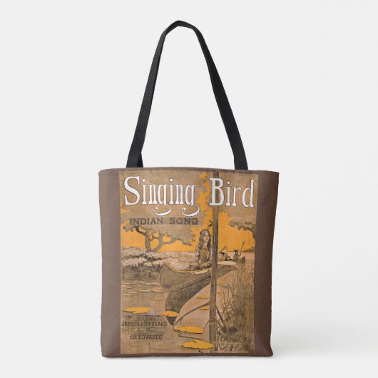 1909 Singing Bird sheet muziekprint Tote Bag (Achterkant)