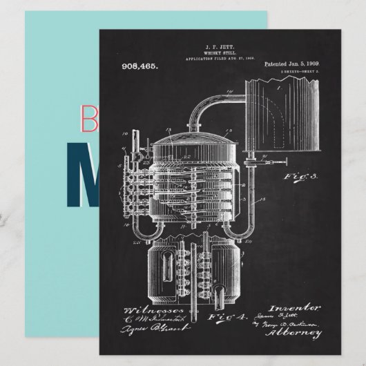 1909 whiskey Still Menu (Voorkant / Achterkant)