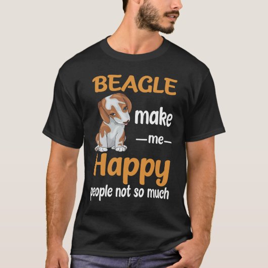 190 Beagle Maak me blij T-shirt (Voorkant)
