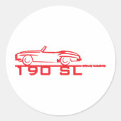 190SL Rood Ronde Sticker (Voorkant)
