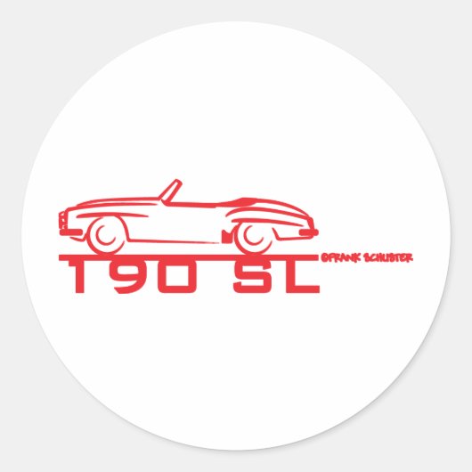 190SL Rood Ronde Sticker (Voorkant)