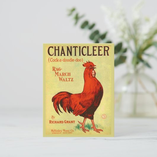 1910 Afdrukken van muziek op Chanticleer-vel Briefkaart