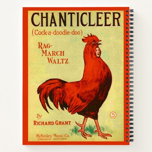 1910 Afdrukken van muziek op Chanticleer-vel Notitieboek (Achterkant)
