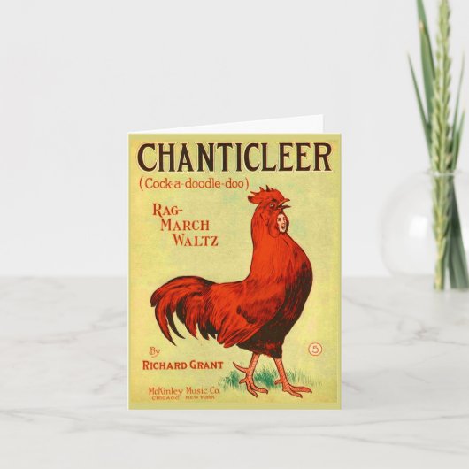 1910 Afdrukken van muziek op Chanticleer-vel Notitiekaartje (Voorkant)