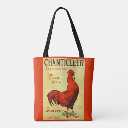 1910 Afdrukken van muziek op Chanticleer-vel Tote Bag (Achterkant)