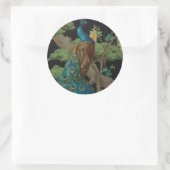 1910  behangsel De cedar-boom Ronde Sticker (Tas)