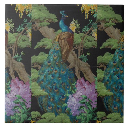 1910  behangsel De cedar-boom Tegeltje (Voorkant)